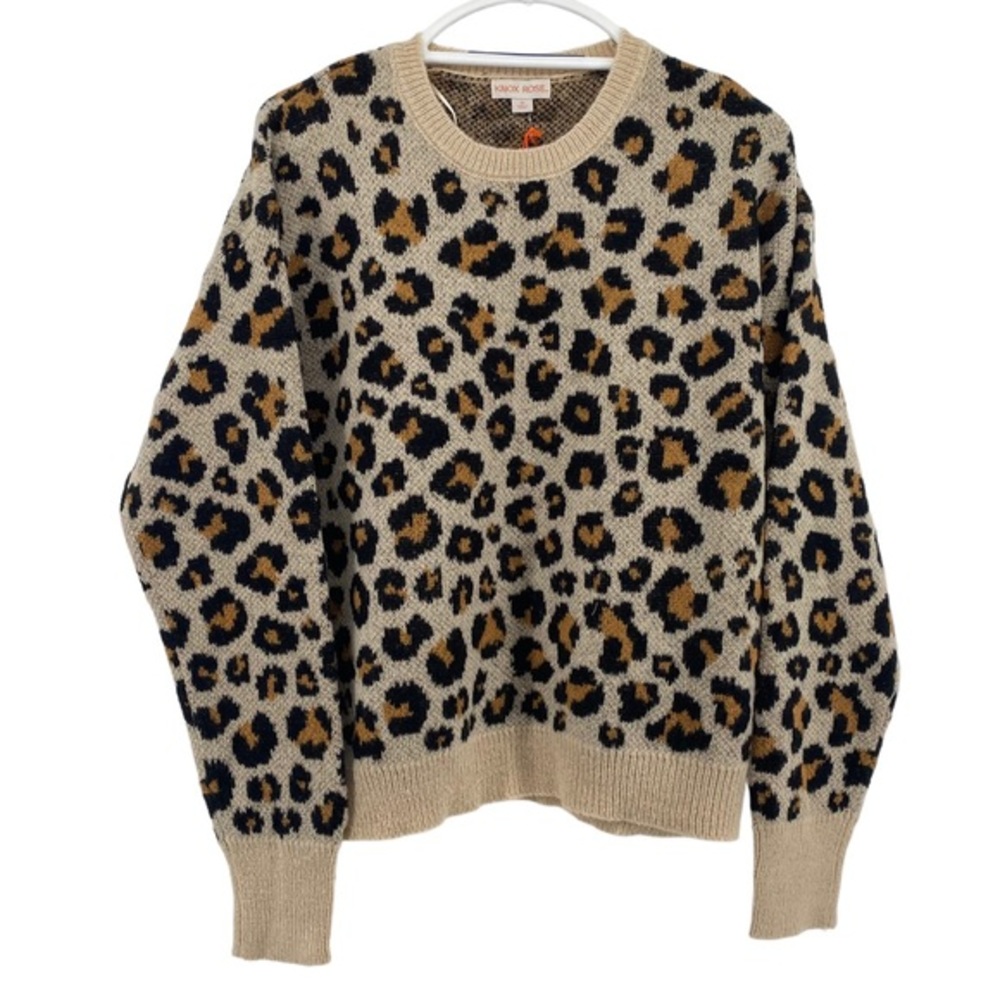 NWT •Knox Rose• Leopard Print‎ Long Sleeve Crew Neck Sweater